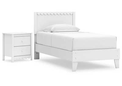 Hallityn Twin Panel Platform Bed with Nightstand,Signature Design By Ashley