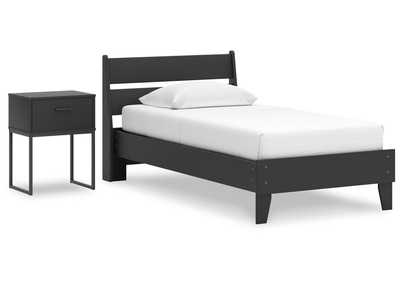 Socalle Twin Panel Platform Bed with Nightstand,Signature Design By Ashley