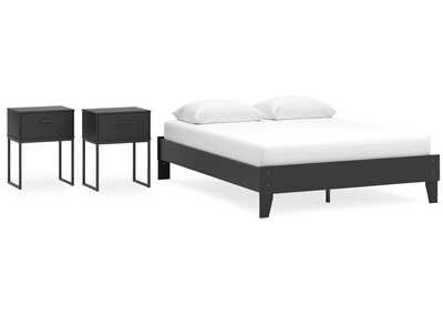 Socalle Queen Platform Bed with 2 Nightstands,Signature Design By Ashley