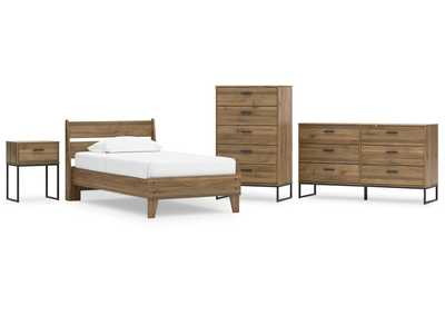 Deanlow Twin Platform Panel Bed with Dresser, Chest and Nightstand,Signature Design By Ashley