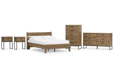 Deanlow Full Platform Panel Bed with Dresser, Chest and 2 Nightstands,Signature Design By Ashley