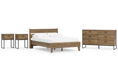 Deanlow Full Platform Panel Bed with Dresser and 2 Nightstands,Signature Design By Ashley