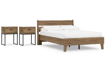 Deanlow Full Platform Panel Bed with 2 Nightstands,Signature Design By Ashley