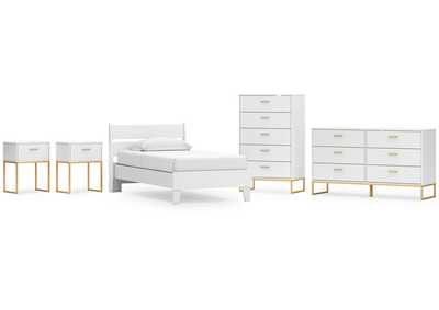 Socalle Twin Panel Platform Bed with Dresser, Chest and 2 Nightstands,Signature Design By Ashley