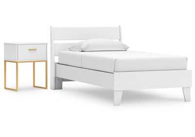 Socalle Twin Panel Platform Bed with Nightstand,Signature Design By Ashley