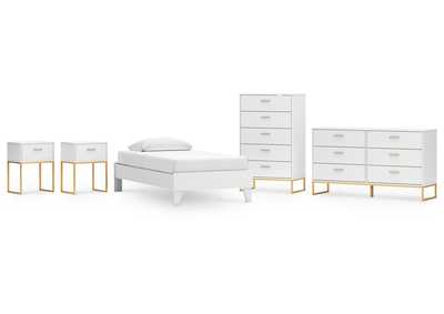 Socalle Twin Platform Bed with Dresser, Chest and 2 Nightstands,Signature Design By Ashley