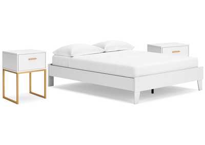 Socalle Queen Platform Bed with 2 Nightstands,Signature Design By Ashley