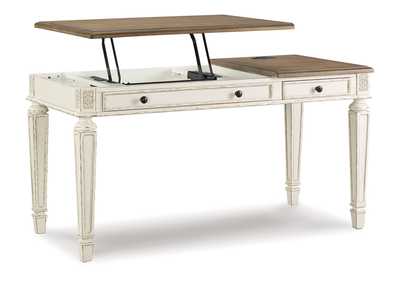 Image for Realyn White/Brown Home Office Lift Top Desk