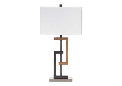 SYLER Brown/Silver Finish Table Lamp,Signature Design By Ashley