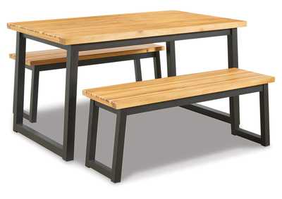 Image for Town Wood Outdoor Dining Table Set (Set of 3)