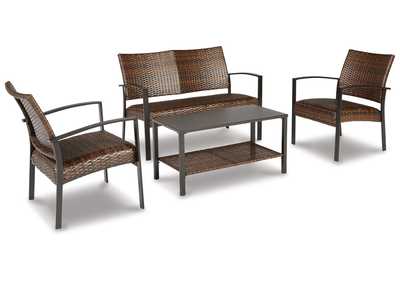 Image for Zariyah Outdoor Love/Chairs/Table Set (Set of 4)