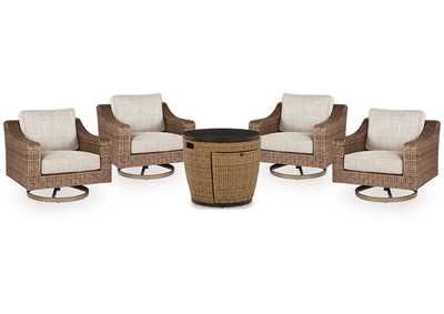 Malayah Outdoor Fire Pit Table and 4 Chairs