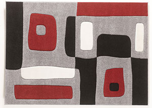Image for Red/Black/Gray Geo Medium Rug