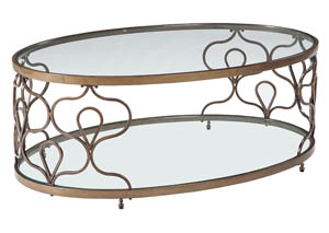 Image for Fraloni Bronze Finish Oval Cocktail Table