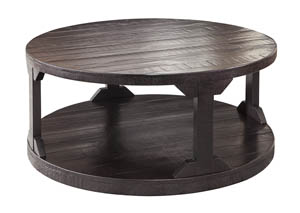 Image for Rogness Rustic Brown Round Cocktail Table