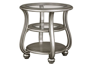 Image for Coralayne Silver Finish Round End Table