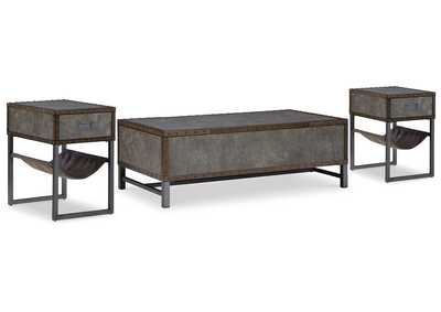 Derrylin Lift-top Coffee Table and 2 Chairside End Tables,Signature Design By Ashley