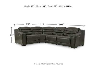 Center Line 4-Piece Power Reclining Sectional,Signature Design By Ashley