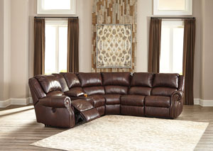 Image for Collinsville Chestnut Zero Wall Reclining Sectional w/ Storage Console