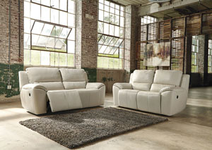 Image for Valeton Cream Reclining Power Sofa and Loveseat