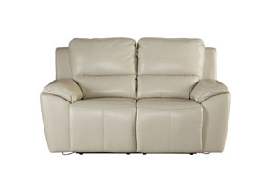 Image for Valeton Cream Reclining Power Loveseat