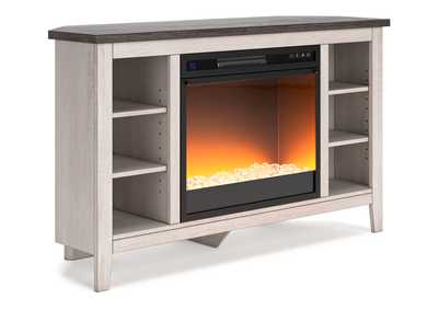 Dorrinson Corner TV Stand with Electric Fireplace,Signature Design By Ashley