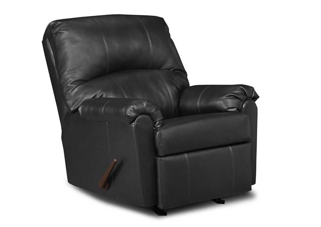 Windsor Bonded Leather Black Rocker Recliner,Atlantic Bedding & Furniture