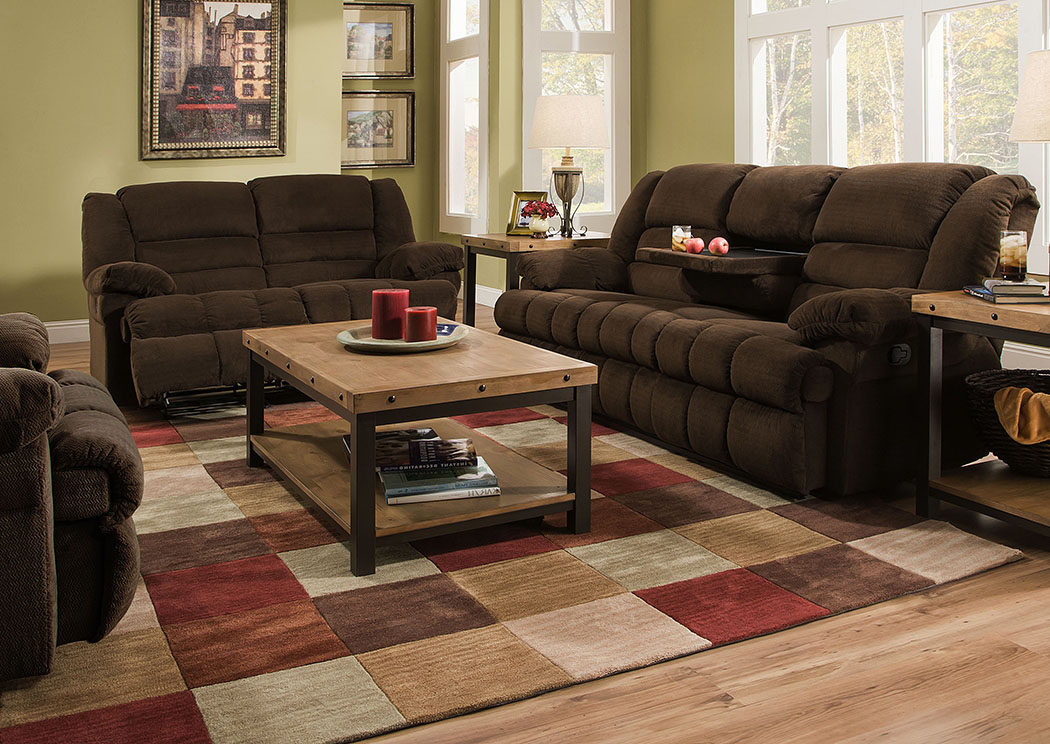 Dynasty Chocolate Double Motion Sofa and Loveseat,Atlantic Bedding & Furniture