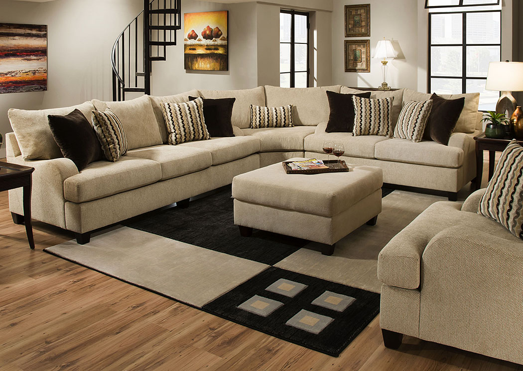 Trinidad Taupe / Venice Mink / Chitchat Taupe Sectional,Atlantic Bedding & Furniture