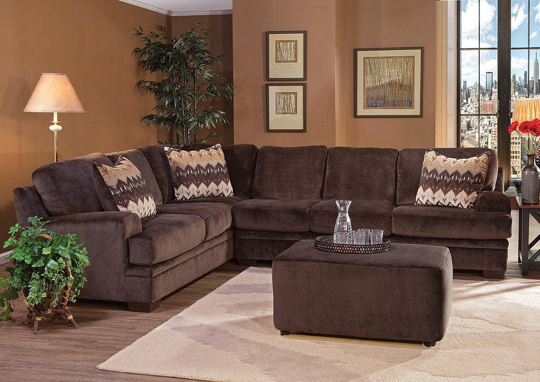 Olympian Chocolate Padma Otter Sectional,Hughes Furniture