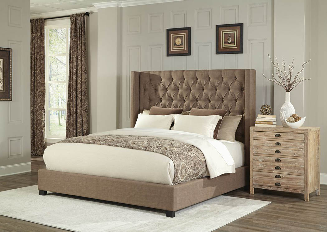9246 Brooks Copper King Upholstered Bed,Atlantic Bedding & Furniture