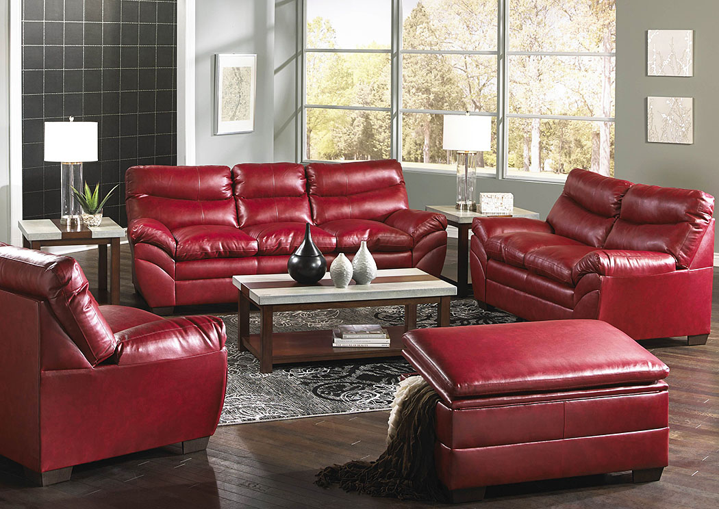 Soho Bonded Leather Cardinal Loveseat,Atlantic Bedding & Furniture