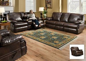 Miracle Saddle Bonded Leather Double Motion Sofa and Loveseat