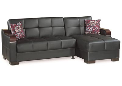 Image for Downtown Black PU Sectional L+C
