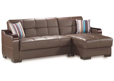 Image for Downtown Brown PU Sectional L+C