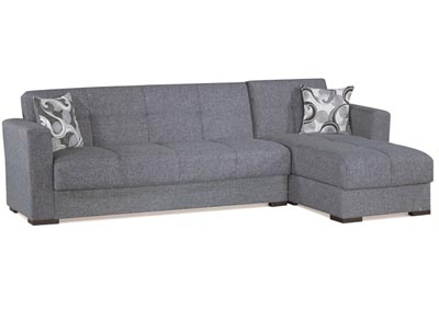 Mystic Gray Chenille Sectional
