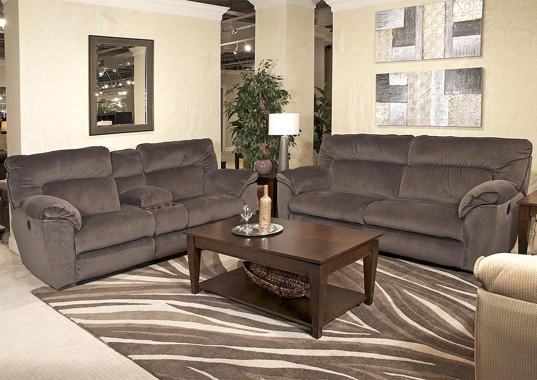 Nichols Granite Lay Flat Reclining Console Loveseat w/Storage & Cupholders,ABF Catnapper