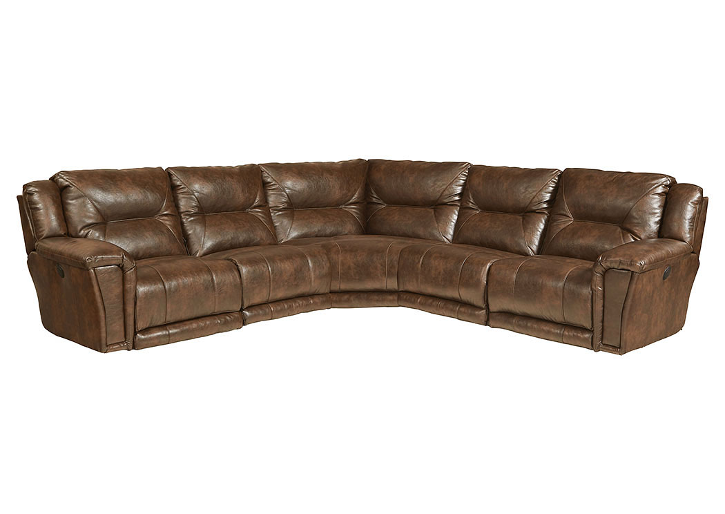 Montgomery Timber Lay Flat Left Facing Recliner Sectional,ABF Catnapper