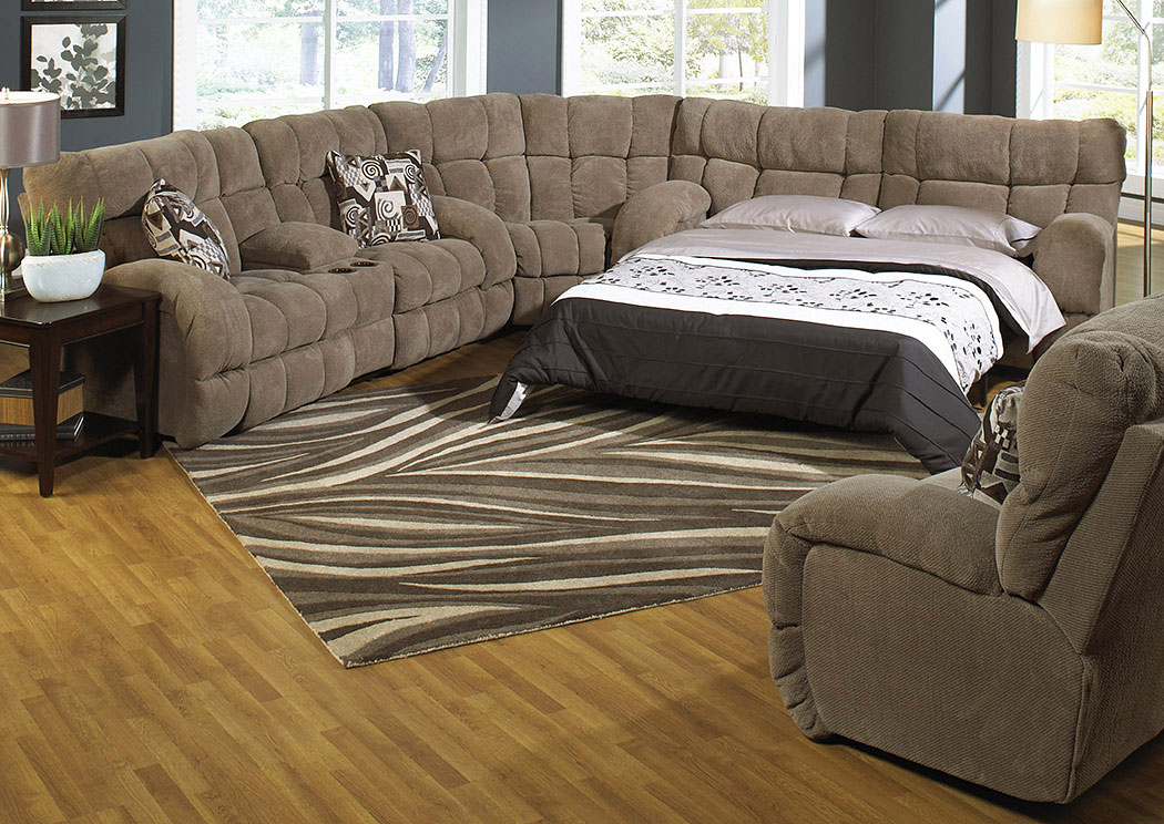 Siesta Porcini/Snickerdoodle Queen Sleeper Sectional,ABF Catnapper