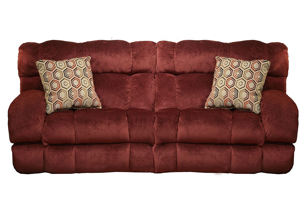 Siesta Wine/Chianti Lay Flat Reclining Sofa,ABF Catnapper