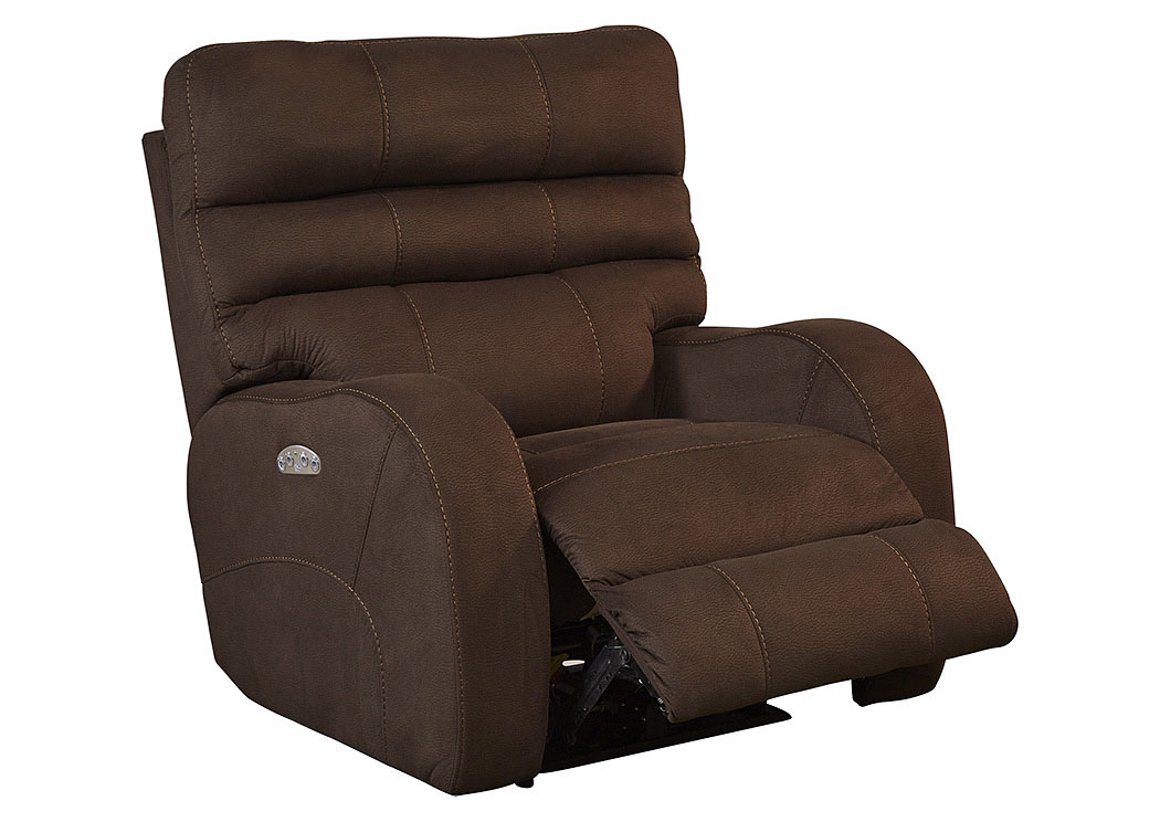 Kelsey Walnut Power Headrest Power Lay Flat Recliner,ABF Catnapper