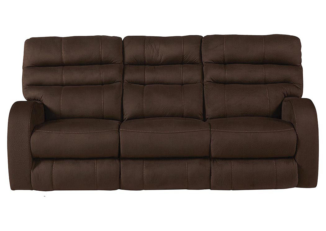 Kelsey Walnut Power Headrest Power Lay Flat Reclining Sofa,ABF Catnapper