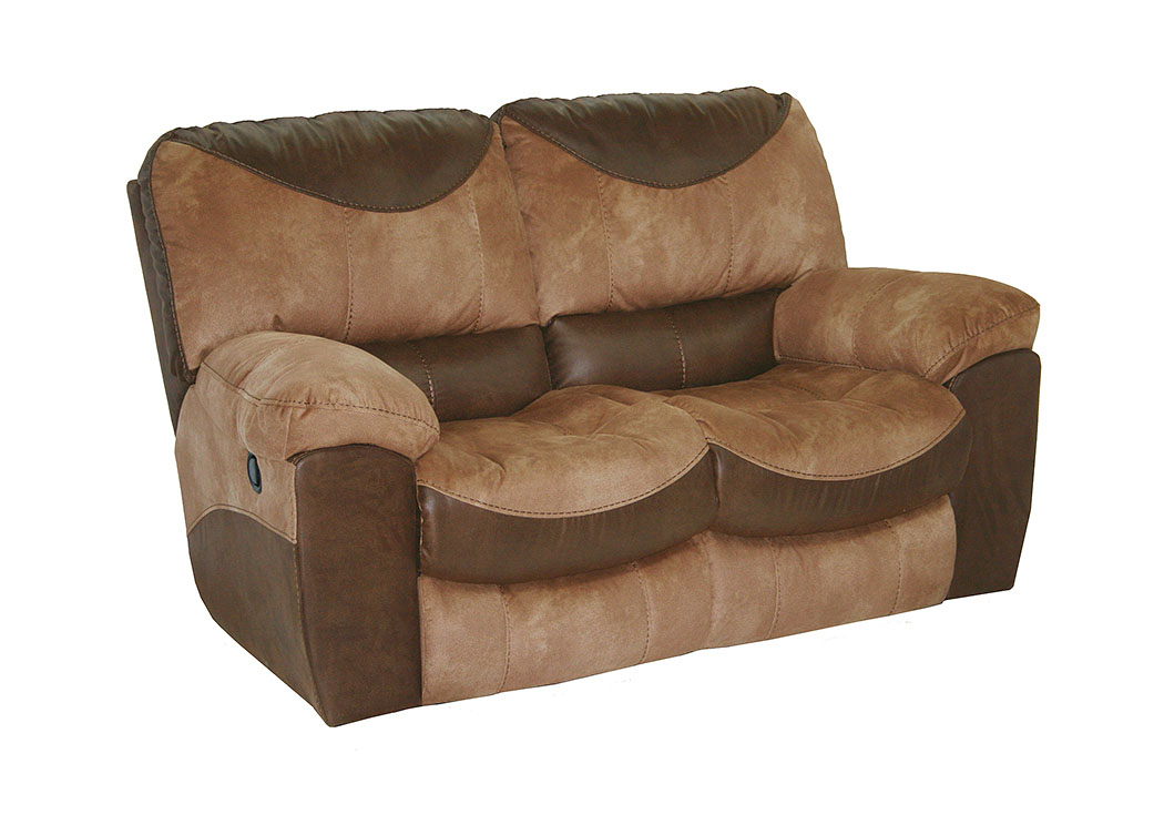 Portman Saddle/Chocolate Stationary Loveseat,ABF Catnapper