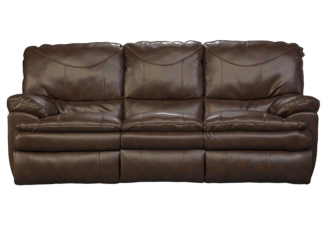 Perez Chestnut Bonded Leather Reclining Sofa,ABF Catnapper