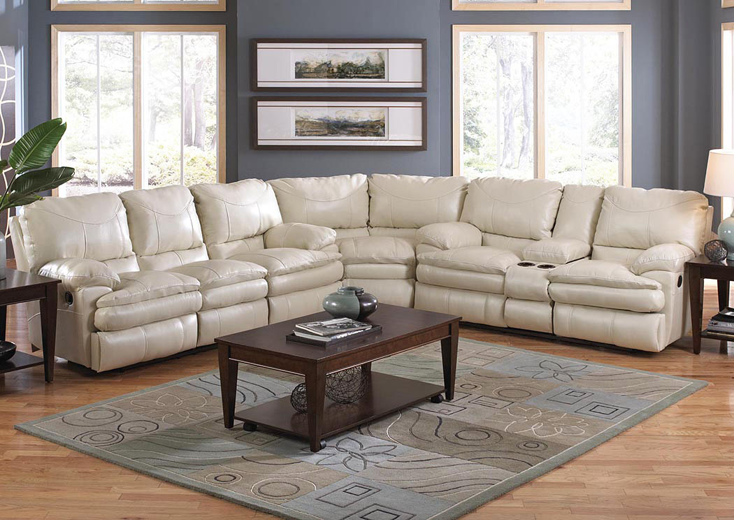 Perez Ice Bonded Leather Reclining Sectional,ABF Catnapper