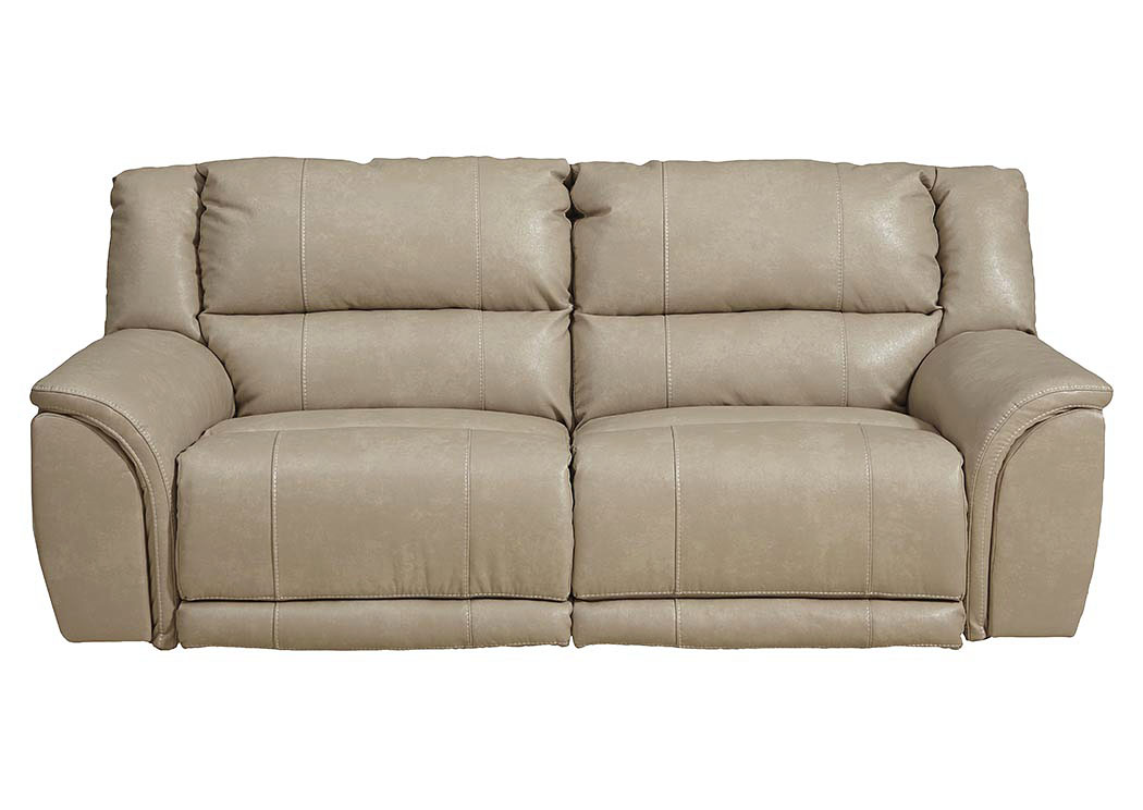 Carmine Pebble Bonded Leather Lay Flat Reclining Sofa,ABF Catnapper