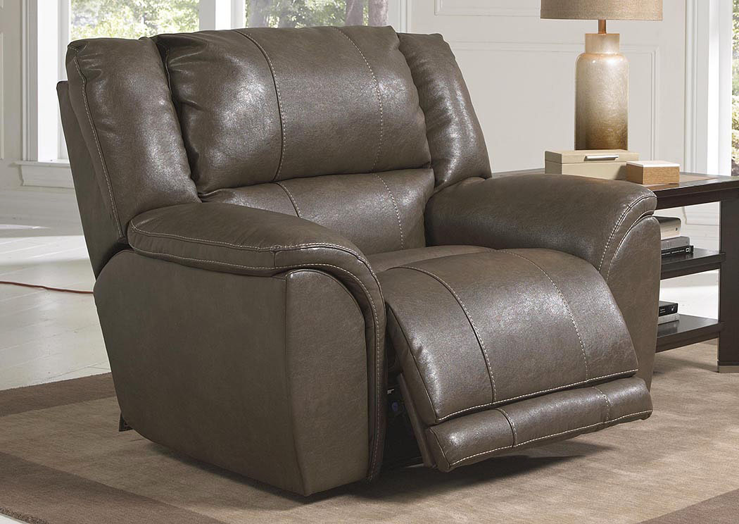 Carmine Smoke Bonded Leather Lay Flat Recliner,ABF Catnapper