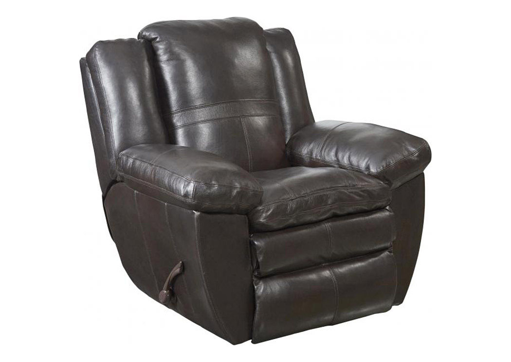 Aria Chocolate Top Grain Leather Glider Recliner,ABF Catnapper