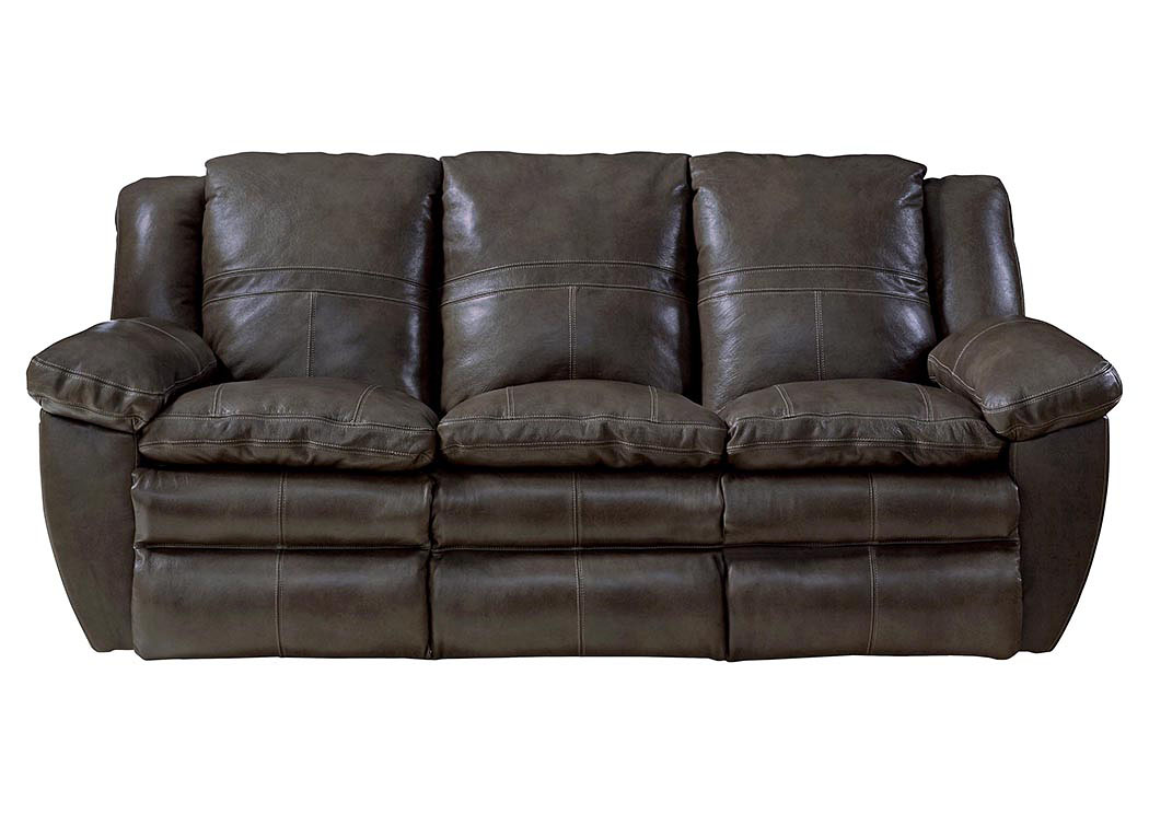 Aria Chocolate Top Grain Leather Lay Flat Reclining Sofa,ABF Catnapper