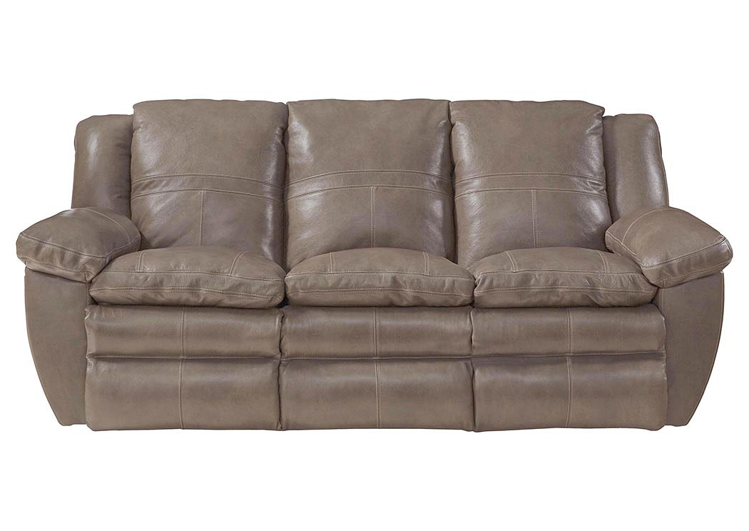 Aria Smoke Top Grain Leather Lay Flat Reclining Sofa,ABF Catnapper